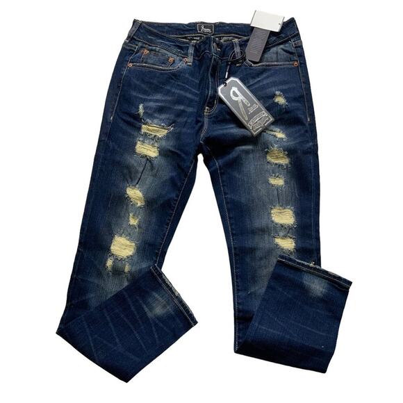 Remix By Rock Revival Jeans Women's Size 30 Mid-Rise Straight Leg Indigo Blue - Picture 5 of 13